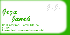 geza janek business card
